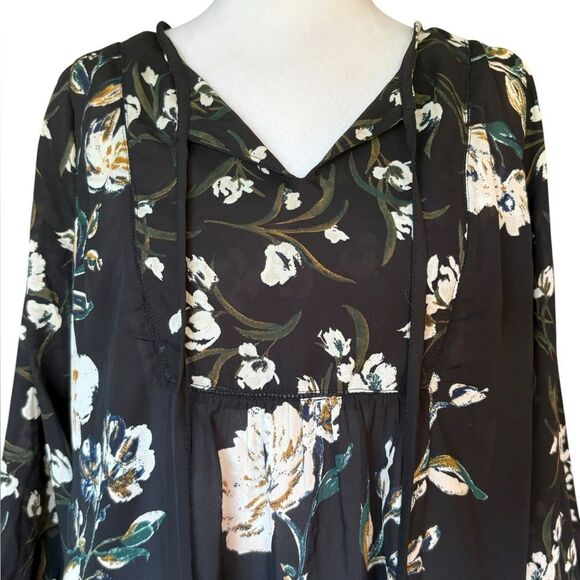 A Pea in the Pod Floral Maternity Blouse Black Cream Whimsigoth Womens Medium - Picture 7 of 12